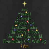 Christian Christmas Shirts Bible Names Of Jesus Tree Shaped 25L Jumbo Tote