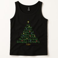 Christian Christmas Shirts Bible Names Of Jesus Tree Shaped Tank Top