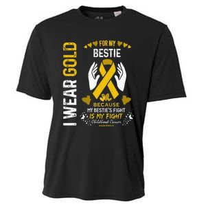 Childhood Cancer Survivor Support I Wear Gold For My Bestie Cooling Performance Crew T-Shirt