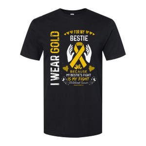 Childhood Cancer Survivor Support I Wear Gold For My Bestie Softstyle CVC T-Shirt