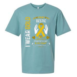 Childhood Cancer Survivor Support I Wear Gold For My Bestie Sueded Cloud Jersey T-Shirt