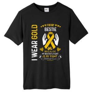 Childhood Cancer Survivor Support I Wear Gold For My Bestie Tall Fusion ChromaSoft Performance T-Shirt