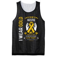 Childhood Cancer Survivor Support I Wear Gold For My Bestie Mesh Reversible Basketball Jersey Tank