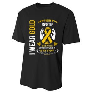 Childhood Cancer Survivor Support I Wear Gold For My Bestie Performance Sprint T-Shirt