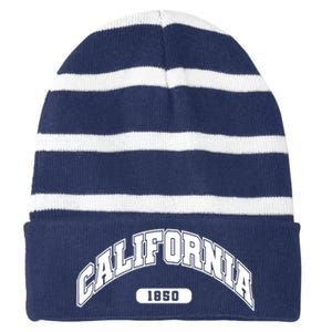 California Collegiate Style 1850 Striped Beanie with Solid Band