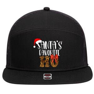 Cute Cheetah SantaS Favorite Ho Christmas S Gift 7 Panel Mesh Trucker Snapback Hat