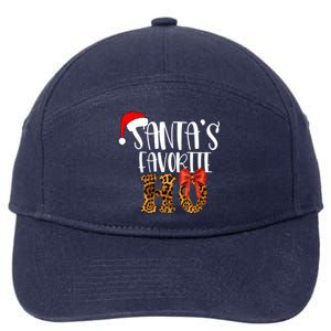 Cute Cheetah SantaS Favorite Ho Christmas S Gift 7-Panel Snapback Hat