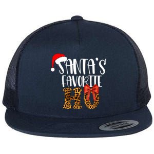 Cute Cheetah SantaS Favorite Ho Christmas S Gift Flat Bill Trucker Hat