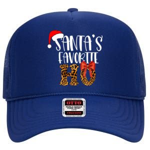 Cute Cheetah SantaS Favorite Ho Christmas S Gift High Crown Mesh Back Trucker Hat