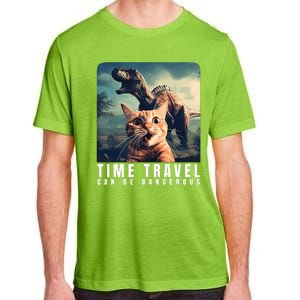 Crazy Cat Selfie Run Time Travel Can Be Dangerous Cat Love Adult ChromaSoft Performance T-Shirt