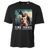 Crazy Cat Selfie Run Time Travel Can Be Dangerous Cat Love Cooling Performance Crew T-Shirt