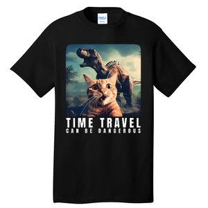 Crazy Cat Selfie Run Time Travel Can Be Dangerous Cat Love Tall T-Shirt