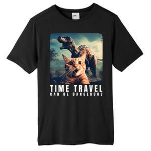 Crazy Cat Selfie Run Time Travel Can Be Dangerous Cat Love Tall Fusion ChromaSoft Performance T-Shirt