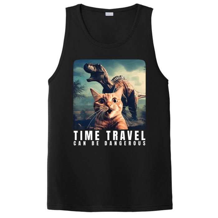 Crazy Cat Selfie Run Time Travel Can Be Dangerous Cat Love PosiCharge Competitor Tank