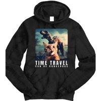 Crazy Cat Selfie Run Time Travel Can Be Dangerous Cat Love Tie Dye Hoodie