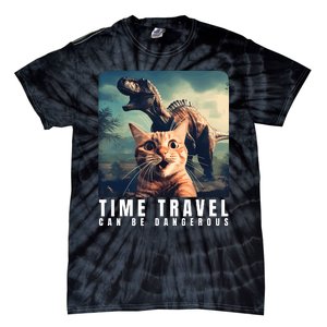 Crazy Cat Selfie Run Time Travel Can Be Dangerous Cat Love Tie-Dye T-Shirt