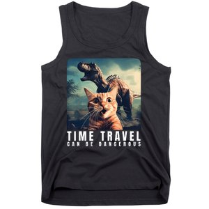 Crazy Cat Selfie Run Time Travel Can Be Dangerous Cat Love Tank Top