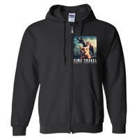 Crazy Cat Selfie Run Time Travel Can Be Dangerous Cat Love Full Zip Hoodie