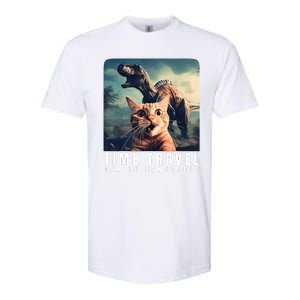 Crazy Cat Selfie Run Time Travel Can Be Dangerous Cat Love Softstyle CVC T-Shirt