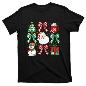 Coquette Christmas Santa Coquette Bow Retro Xmas Holiday T-Shirt