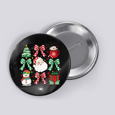 Coquette Christmas Santa Coquette Bow Retro Xmas Holiday Button