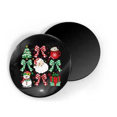 Coquette Christmas Santa Coquette Bow Retro Xmas Holiday Magnet