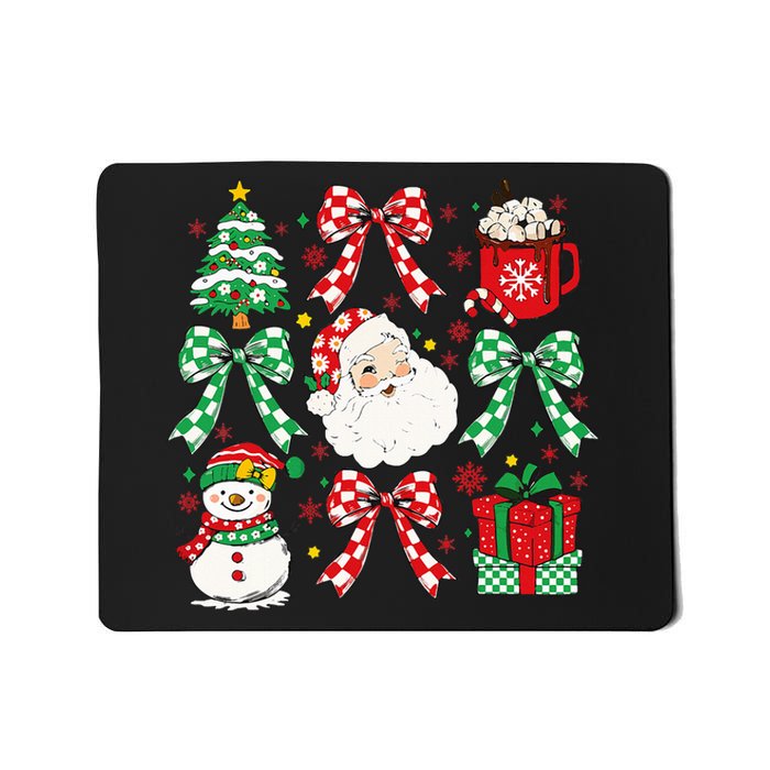 Coquette Christmas Santa Coquette Bow Retro Xmas Holiday Mousepad