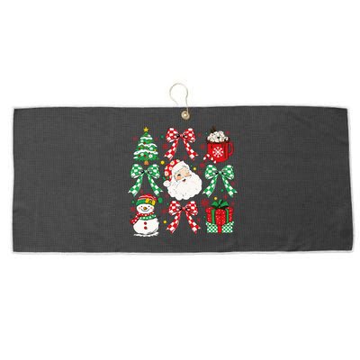 Coquette Christmas Santa Coquette Bow Retro Xmas Holiday Large Microfiber Waffle Golf Towel