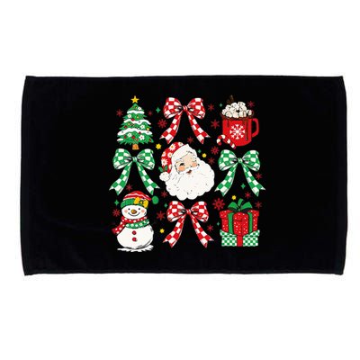 Coquette Christmas Santa Coquette Bow Retro Xmas Holiday Microfiber Hand Towel