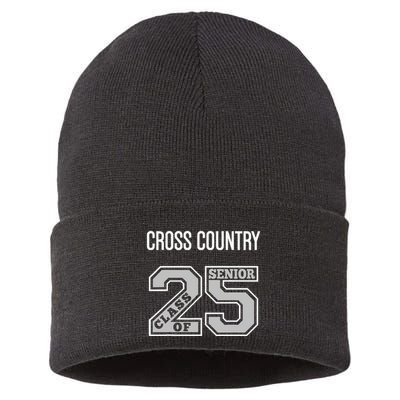 Cross Country Senior Class Of 2025 Xc Class 25 Team Swag Sustainable Knit Beanie