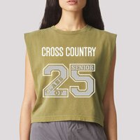 Cross Country Senior Class Of 2025 Xc Class 25 Team Swag Garment-Dyed Women's Muscle Tee