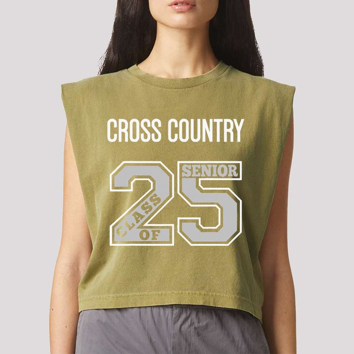 Cross Country Senior Class Of 2025 Xc Class 25 Team Swag Garment-Dyed Women's Muscle Tee