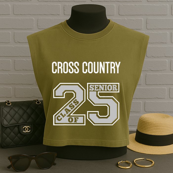 Cross Country Senior Class Of 2025 Xc Class 25 Team Swag Garment-Dyed Women's Muscle Tee