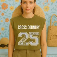 Cross Country Senior Class Of 2025 Xc Class 25 Team Swag Garment-Dyed Women's Muscle Tee
