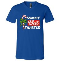 Candy Cane Sweet But Twisted Funny Christmas Gift V-Neck T-Shirt