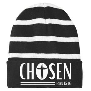 Chosen Christian Streetwear John 1516 Striped Beanie with Solid Band