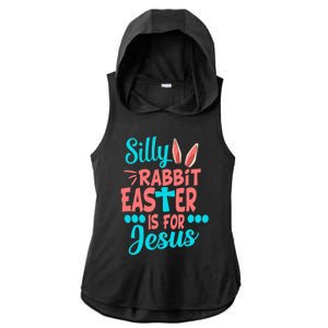 Christians Cute Silly Rabbit Easter Is For Jesus Ladies PosiCharge Tri-Blend Wicking Draft Hoodie Tank