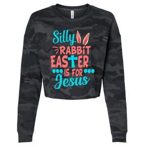 Christians Cute Silly Rabbit Easter Is For Jesus Cropped Pullover Crew