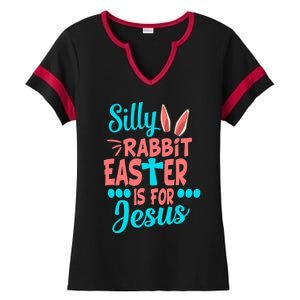 Christians Cute Silly Rabbit Easter Is For Jesus Ladies Halftime Notch Neck Tee