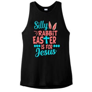 Christians Cute Silly Rabbit Easter Is For Jesus Ladies PosiCharge Tri-Blend Wicking Tank