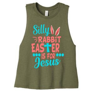 Christians Cute Silly Rabbit Easter Is For Jesus Women's Racerback Cropped Tank