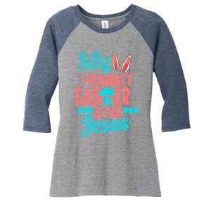 Christians Cute Silly Rabbit Easter Is For Jesus Women's Tri-Blend 3/4-Sleeve Raglan Shirt