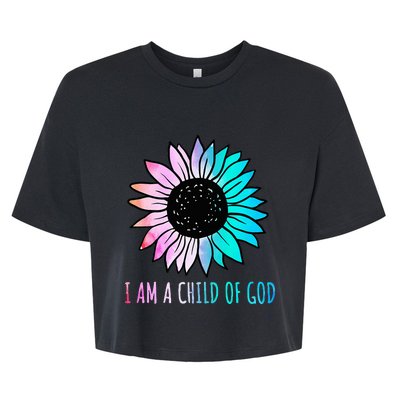 Cute Christian Salvation Quote Gift I Am A Child Of God Bella+Canvas Jersey Crop Tee