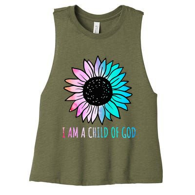 Cute Christian Salvation Quote Gift I Am A Child Of God Women's Racerback Cropped Tank