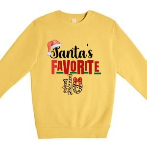 Cute Cheetah SantaS Favorite Ho Christmas S Great Gift Premium Crewneck Sweatshirt