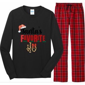 Cute Cheetah SantaS Favorite Ho Christmas S Great Gift Long Sleeve Pajama Set