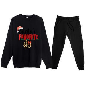 Cute Cheetah SantaS Favorite Ho Christmas S Great Gift Premium Crewneck Sweatsuit Set