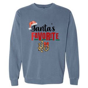 Cute Cheetah SantaS Favorite Ho Christmas S Great Gift Garment-Dyed Sweatshirt