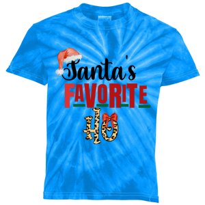 Cute Cheetah SantaS Favorite Ho Christmas S Great Gift Kids Tie-Dye T-Shirt