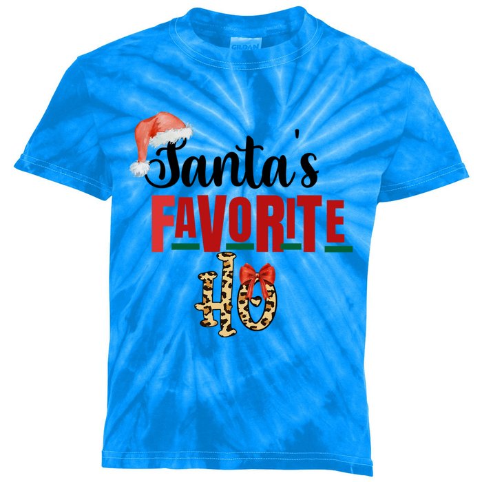 Cute Cheetah SantaS Favorite Ho Christmas S Great Gift Kids Tie-Dye T-Shirt